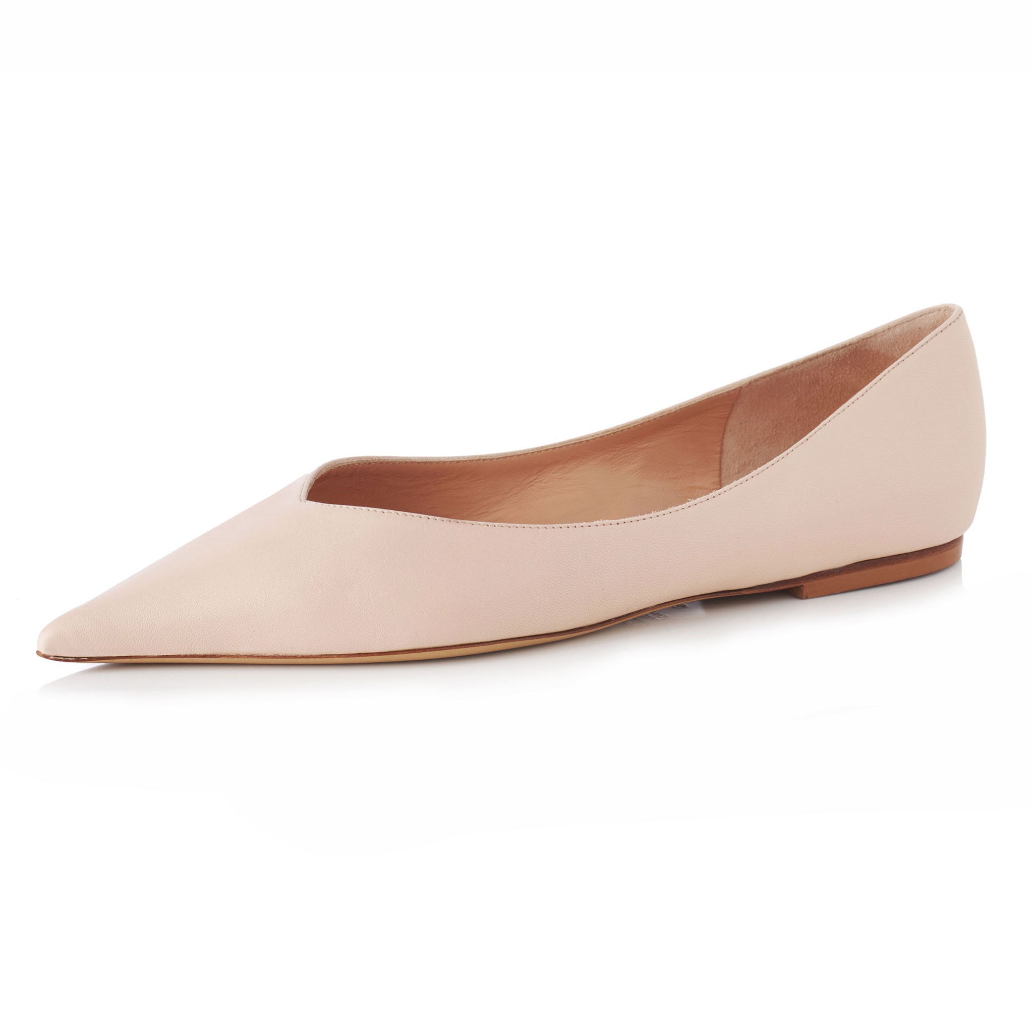 Vivienne Pointed Toe Flats in Nude LOU.EARL