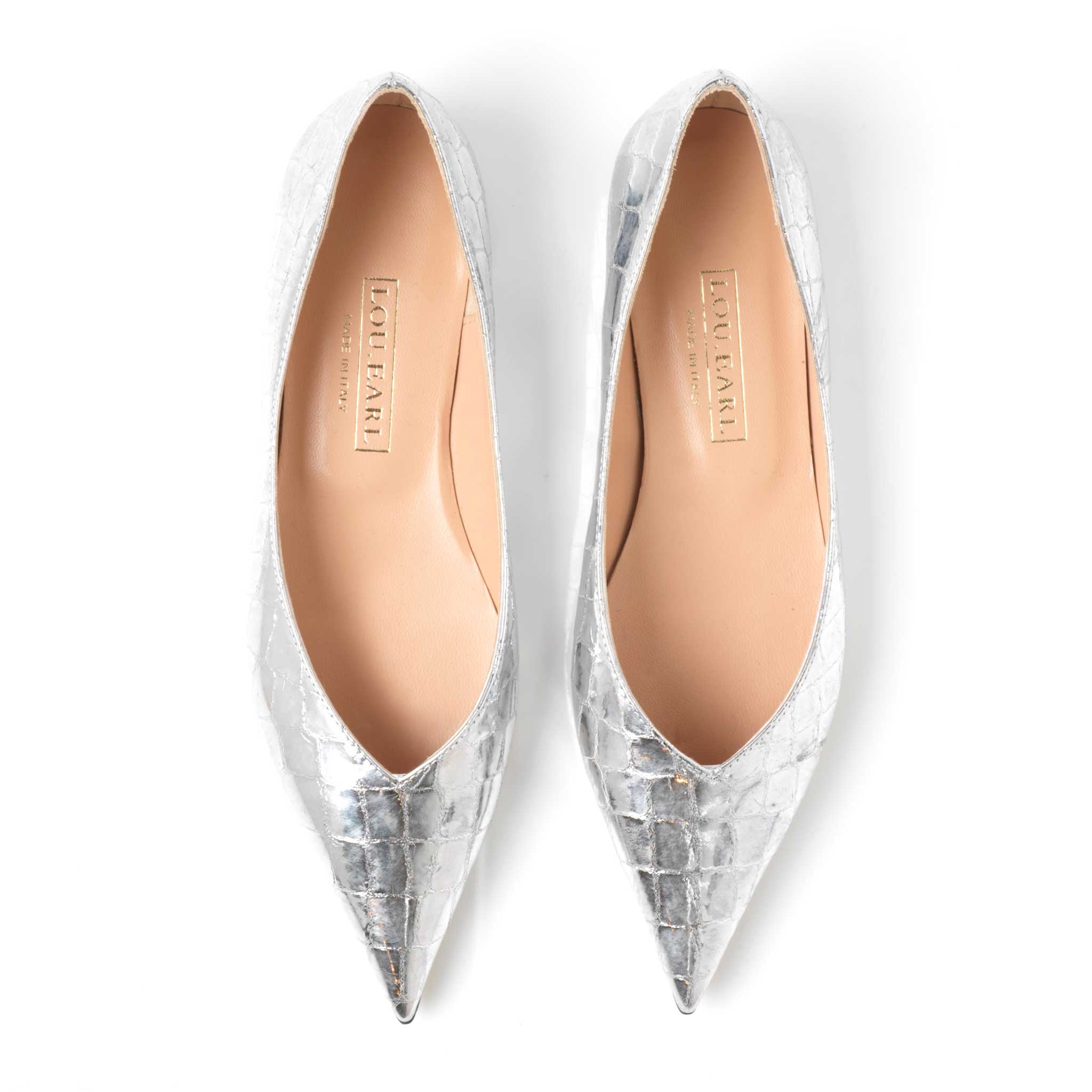 Silver pointed flats online